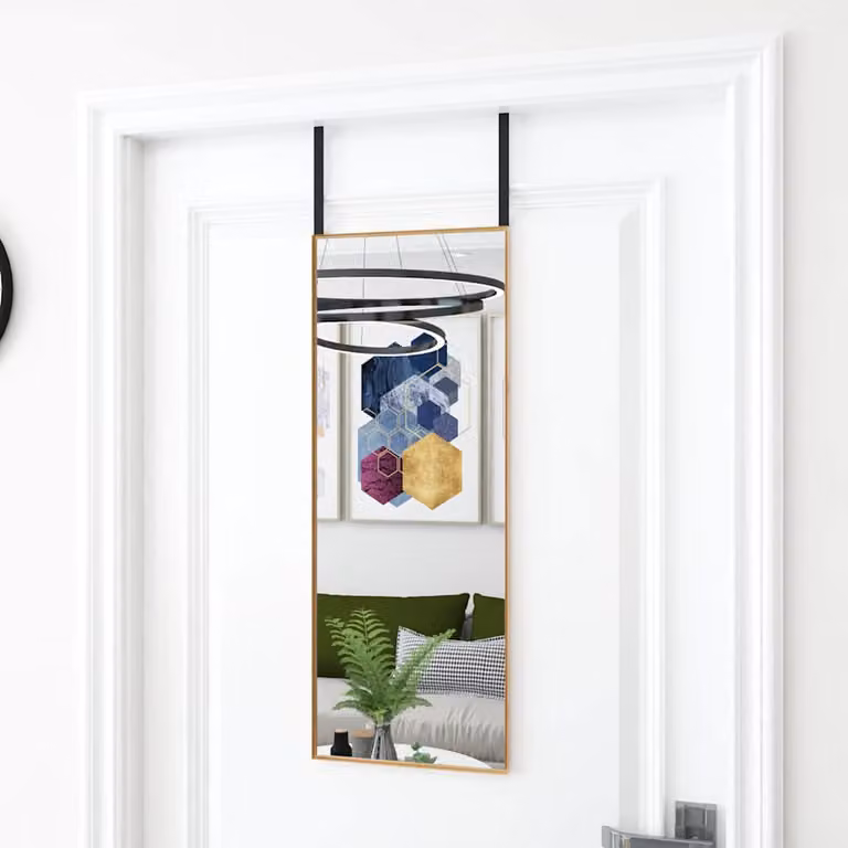 Specchio da parete rettangolare vidaXL in vetro e metallo oro L: 30 cm, H: 80 cm