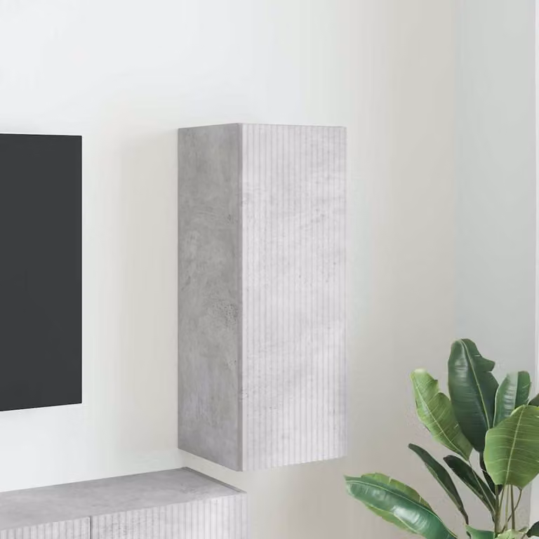 Mobile TV da parete vidaXL moderno in MDF Grigio, L/P/H: 30 x 31 x 80 cm