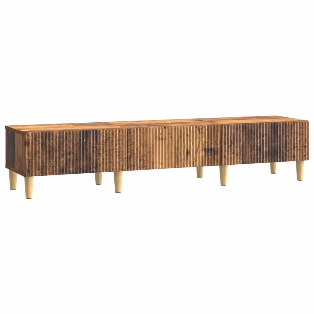 Mobile TV moderno in legno ingegnerizzato color marrone con passacavi, L: 147 cm, P: 34,5 cm, H: 30 cm – 2