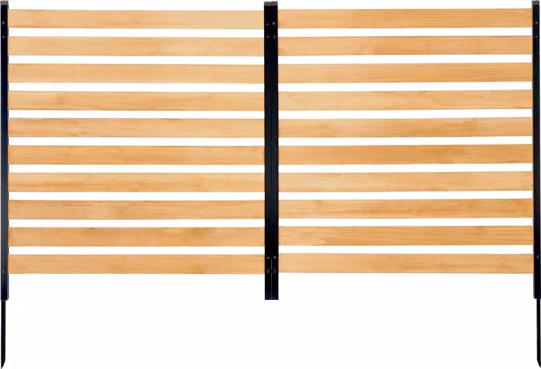 SucceBuy recinzione in legno per la privacy, 96,5 cm L x 106,7 cm L, recinzione a doghe in 2 parti per unità di condizionamento, attrezzature per piscina o bidoni della spazzatura, con paletti in metallo, facile montaggio fai-da-te, soluzione decorativa p