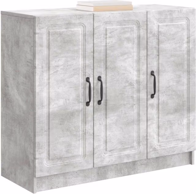 Credenza moderna Design In in legno MDF e metallo Grigio Cemento L: 89 cm, P: 34,5 cm, H: 77 cm