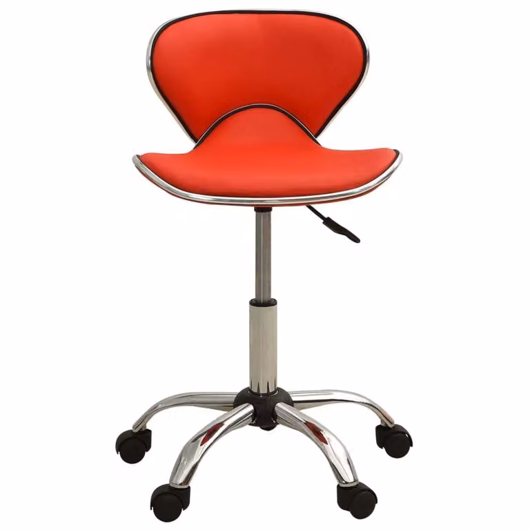 Sedia da Ufficio Rossa in Pelle finta