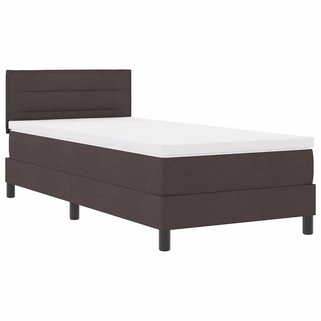 Letto a molle vidaXL in tessuto marrone con illuminazione LED sottostante e porta USB, L/P: 90 x 190 cm – 2