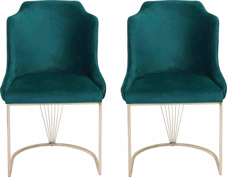 Designer Grüner Esszimmerstuhl 2x Stühle Luxus Einsitzer Moderne Esszimmer