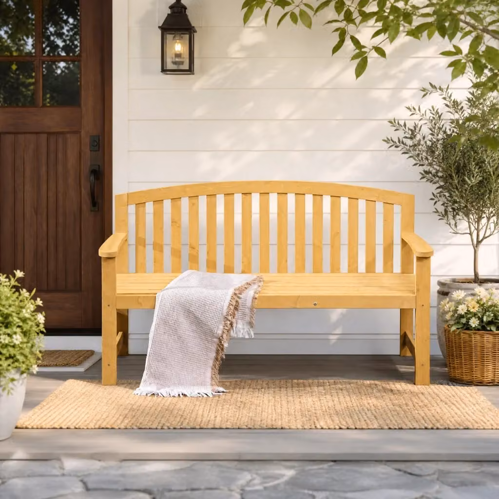 Panchina da giardino MODFU a 2 posti in legno di abete arancione L: 143 cm, P: 51 cm, H: 85 cm – 2