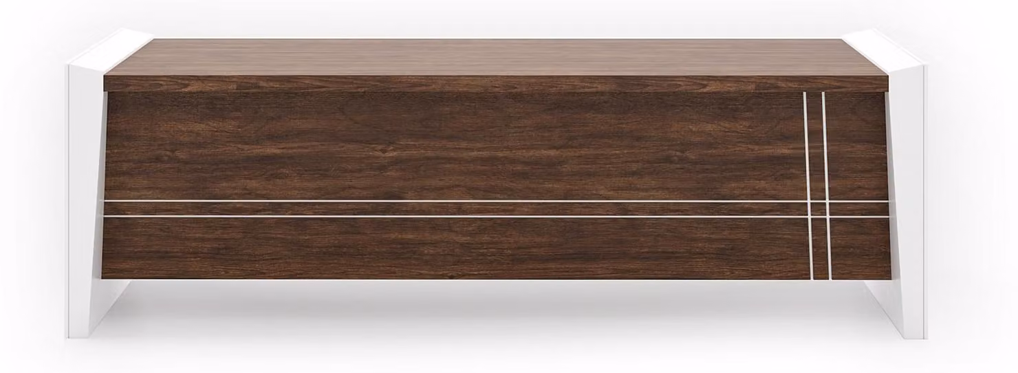 Braun-Weißer Bürotisch Designer Chefschreibtisch Luxuriöse Tische