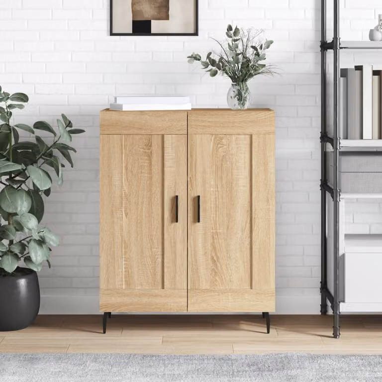 Credenza vidaXL in Legno Multistrato Rovere Sonoma, Colore Beige e Marrone, L/P/H: 69,5 x 34 x 90 cm