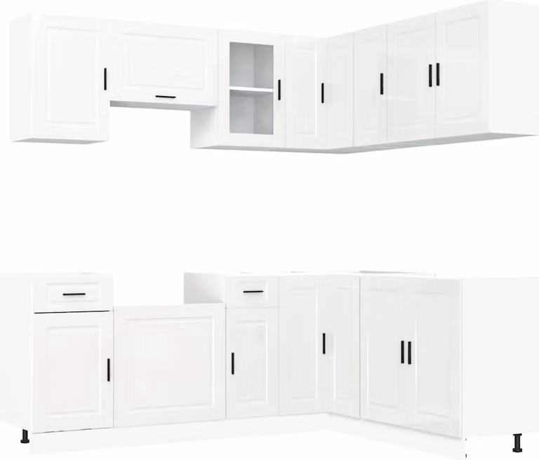 Set Mobili da Cucina 11 pz Porto Bianchi Lucido in Truciolato