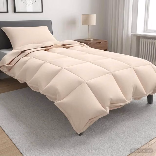 Set di Piumoni e Cuscini vidaXL Beige in Cotone, Kapok e Poliestere per Estate, L: 137 cm x P: 200 cm