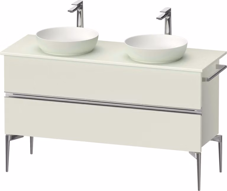 Duravit Sivida Meuble sous-lavabo sur console, 2 tiroirs, poignée profilée chromée, 1315x475x548mm, SV4661010HH0000, SV4661010HH0000