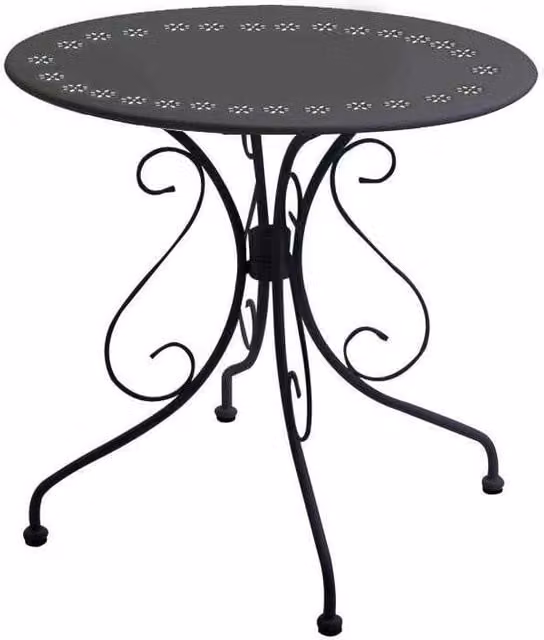 Tavolo da giardino rotondo New Old GIORDANOSHOP in metallo antracite Ø70 x H72 cm