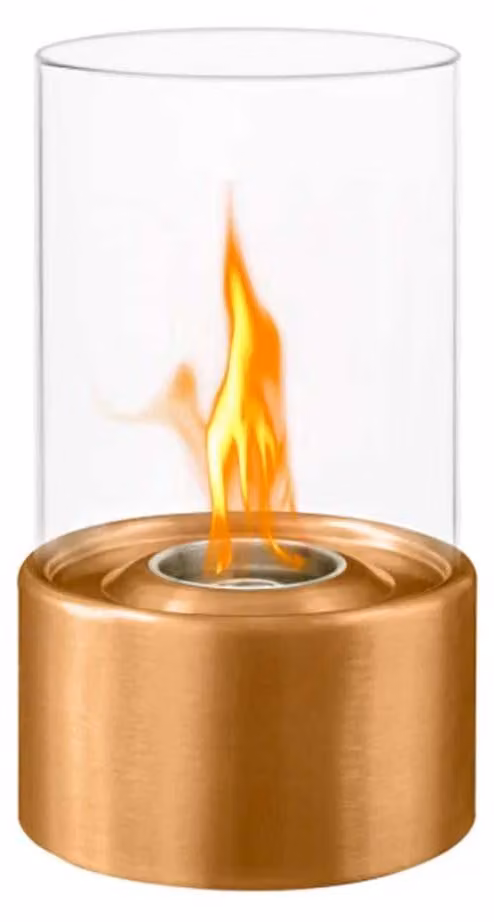 Marsiglia - Camino a bioetanolo da tavolo per interni ed esterni ø16 x H27 cm, colore bronzo