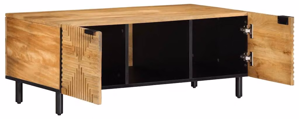 vidaXL Tavolino marrone 100x54x40 cm in legno massiccio di mango