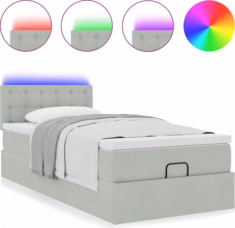 Struttura Letto Pouf con Materasso 100x200 cm Velluto
