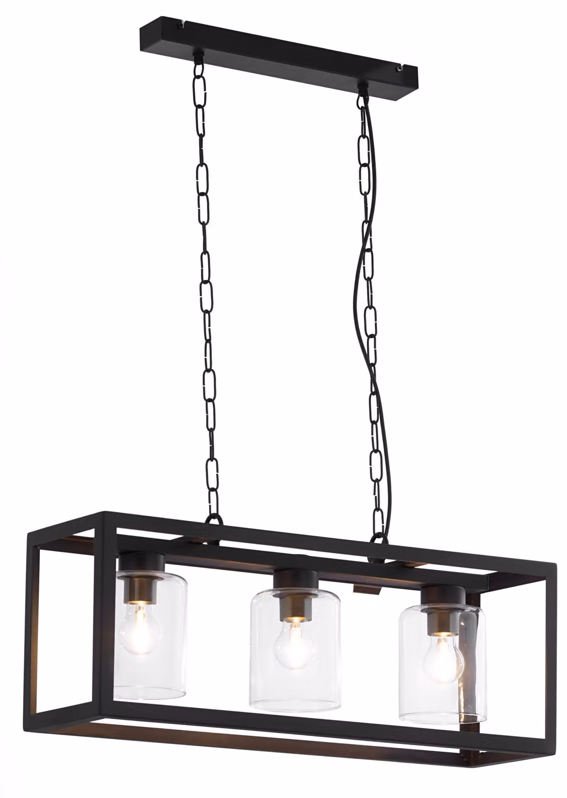 Lampada a sospensione MACARI nera 3xE27x40W in metallo, dimensioni: 60x69x20,5 cm, IP20, Jupiter