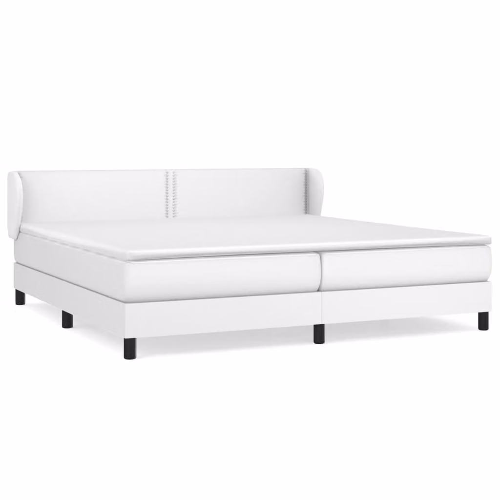Giroletto a Molle con Materasso Bianco 200x200cm in Pelle finta
