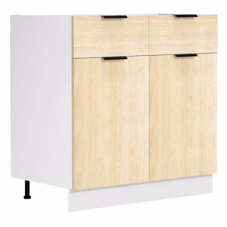 Armadio da cucina | Dimensioni ca. H. 82 x W. 80 x. T. 46 cm | Armadio con due ante e due cassetti | Mobili da cucina – Fasola