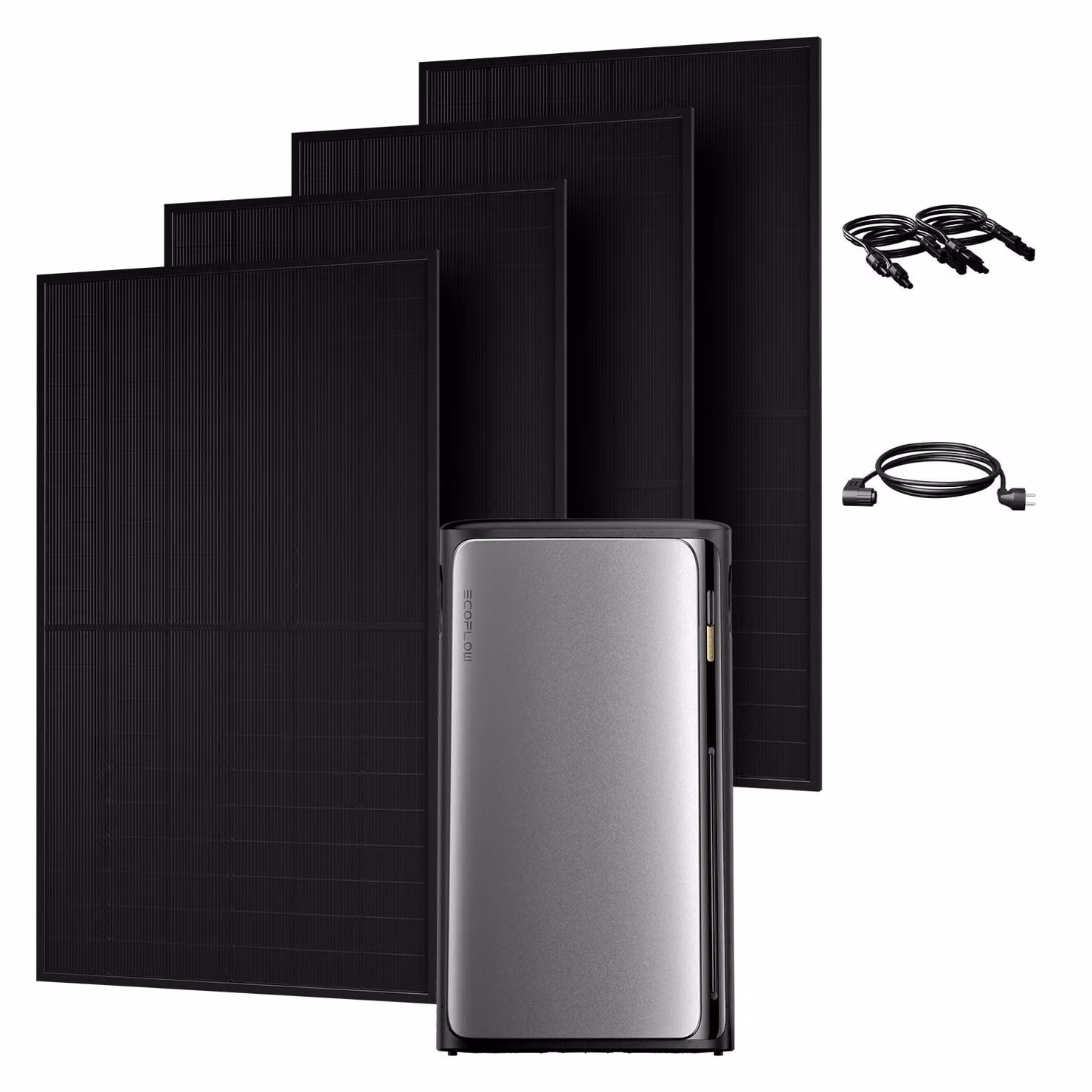 Impianto fotovoltaico da balcone Powerness con accumulatore EcoFlow Stream Ultra All-in-One da 1920 Wh, 4 MPPT e 4 pannelli solari bifacciali JA Solar da 500 W