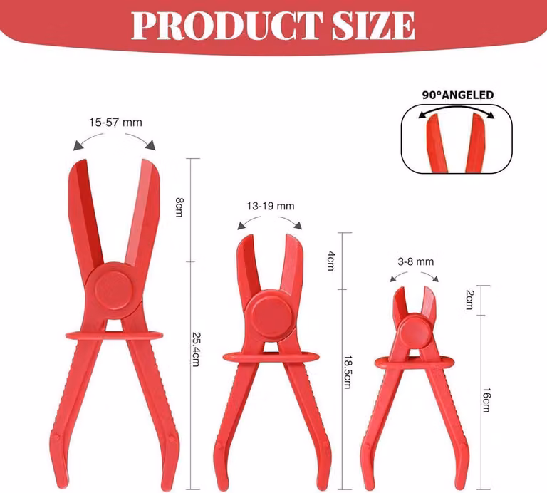 Set di 3 pinze per fascette stringitubo in nylon flessibile