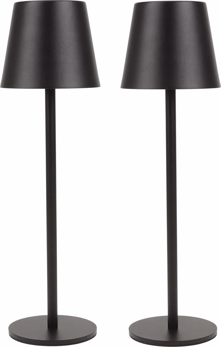 2 LED lampada da tavolo FASHION dimmerabile con funzione touch 3 colori di luce IP44 12h batteria ricaricabile nero