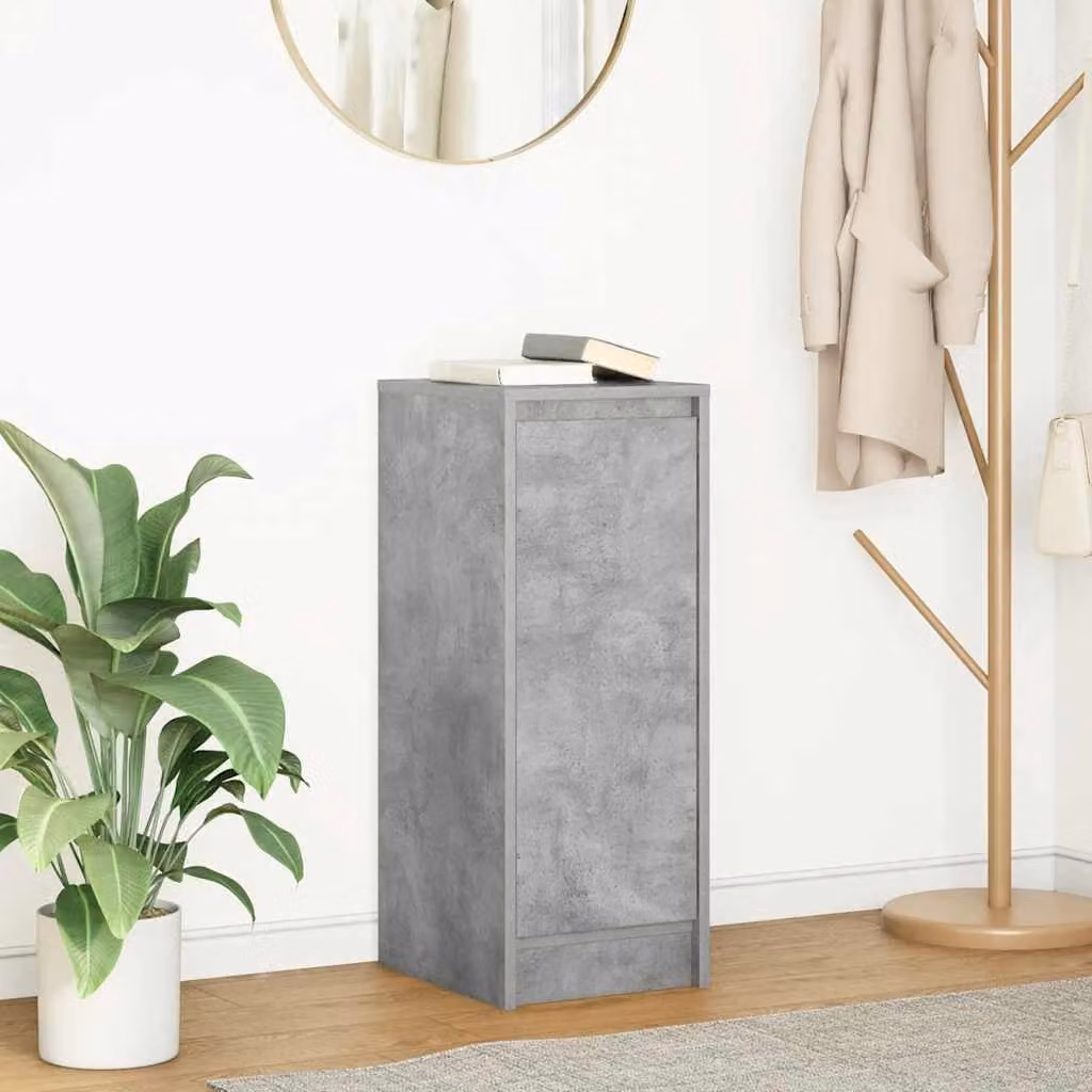 Credenza moderna vidaXL in legno multistrato e MDF, colore grigio, L 29,5 cm x P 34 cm x H 76 cm, da appendere a parete