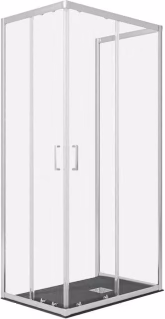 Box doccia 3 lati trasparente 195 6mm matias, misura 80x120x80