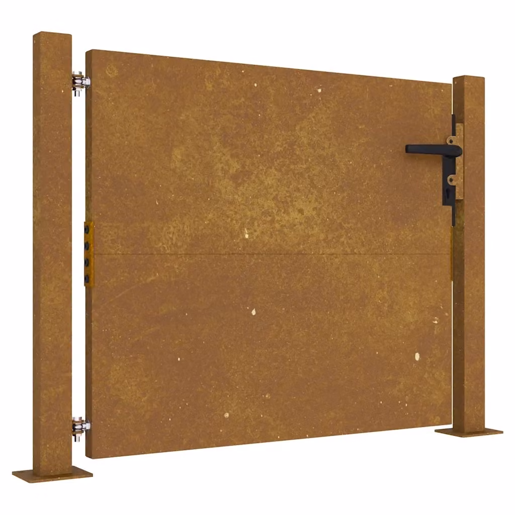 Cancello singolo da giardino vidaXL in acciaio color marrone L: 110 cm, H: 75 cm, P: 4 cm – 2