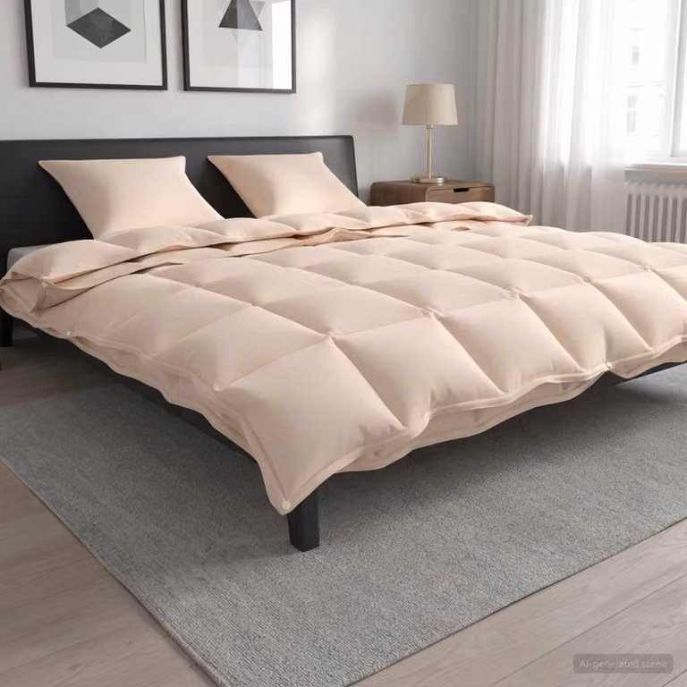 Set di 2 Piumoni vidaXL in Kapok, Cotone e Bambù, Beige, L: 260 cm x P: 220 cm