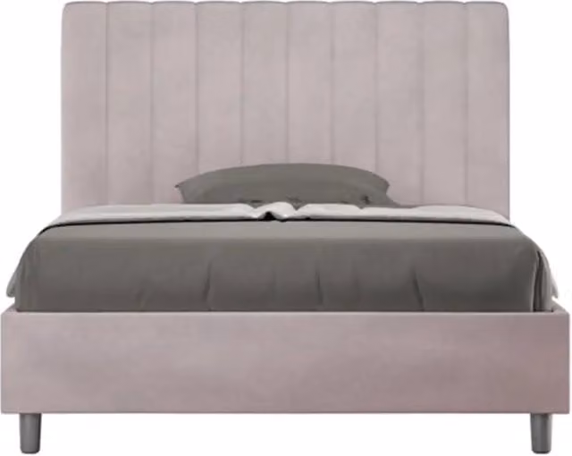 Letto una piazza e mezza senza rete imbottito 120x190 microfibra glicine Agueda