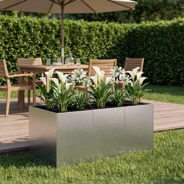 Vaso da giardino Argento 120 x 80 x 60 cm Acciaio Inox 8005929