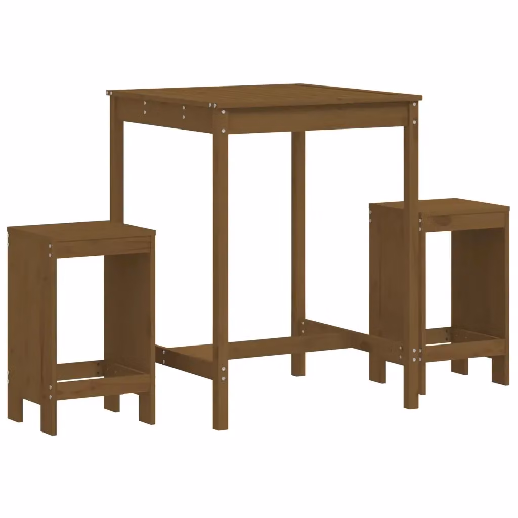 Set Bar da Giardino vidaXL in Legno di Pino Marrone con Stile Rustico – 2