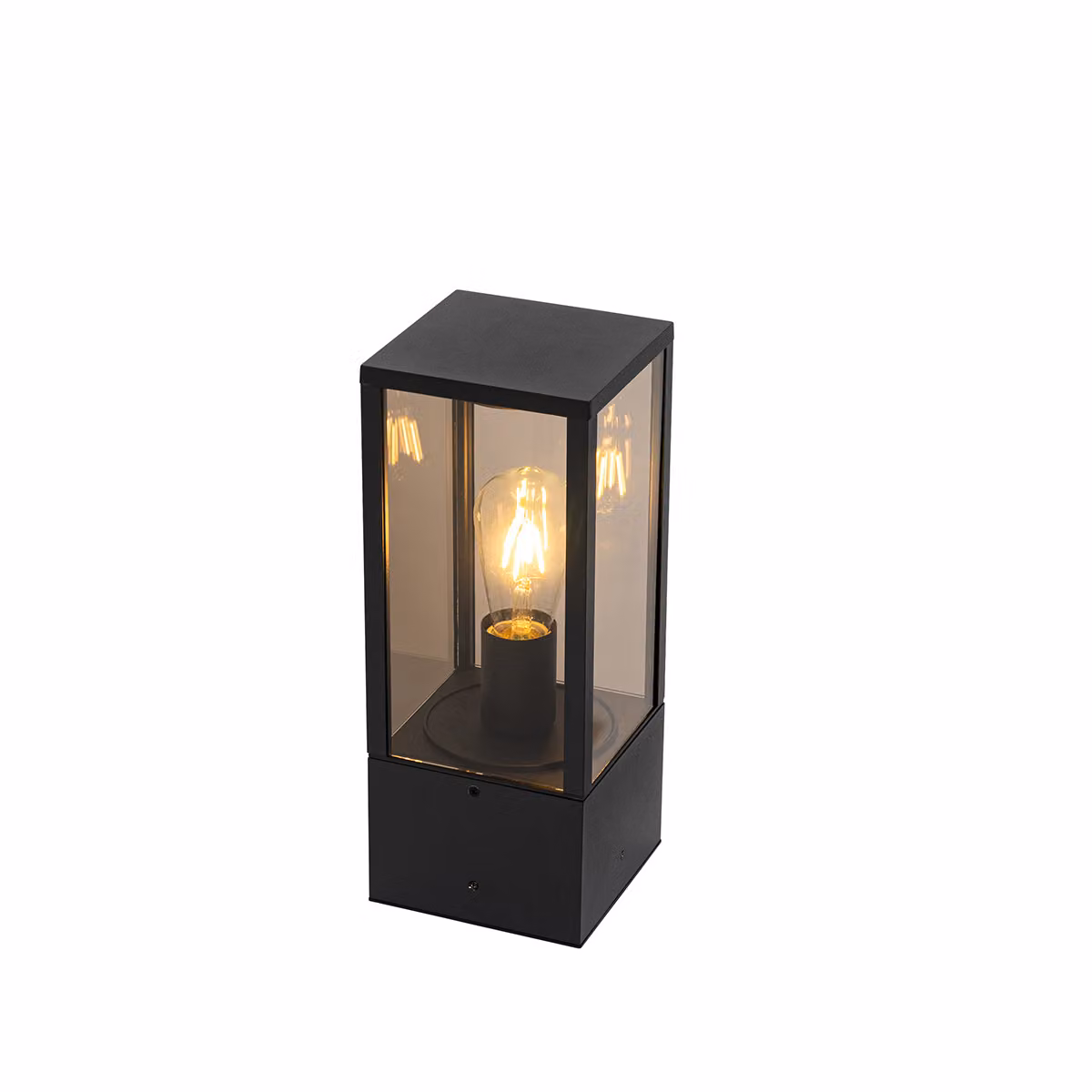 Lampada da esterno a colonna, nera con vetro fumé, 40 cm, IP44, Charlois