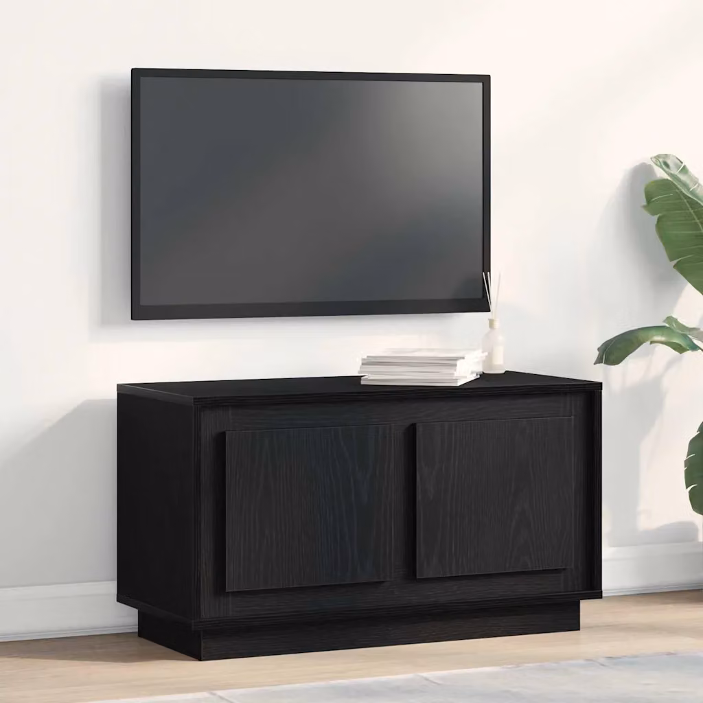 Mobile TV vidaXL moderno in legno ingegnerizzato nero, L 80 cm x P 35 cm x H 45 cm