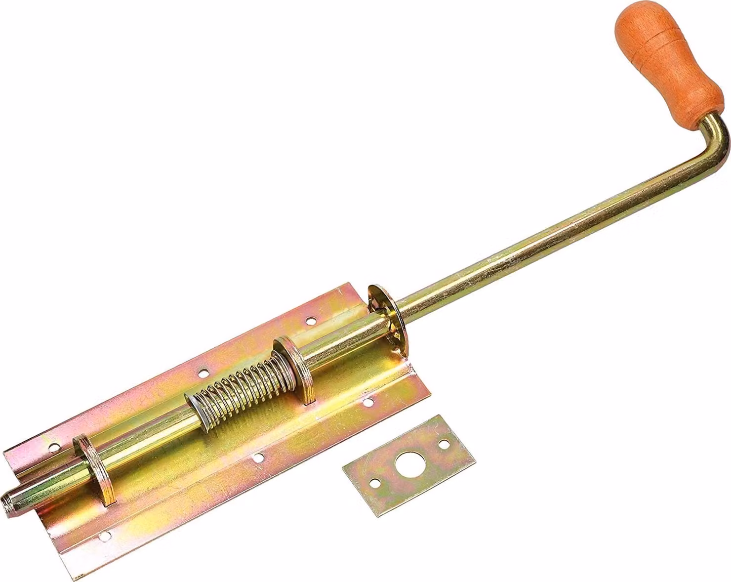KOTARBAU® Bullone a molla 380/13 mm giallo per cancelli, garage e cancelli con maniglia in legno