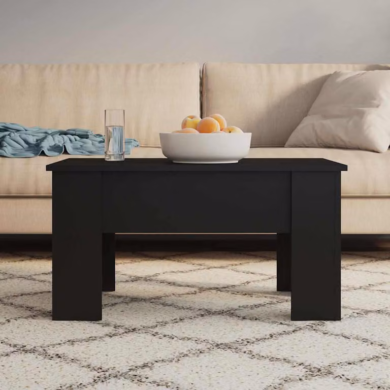 vidaXL Tavolino da Salotto Moderno Nero in Legno e MDF L: 79 cm, P: 49 cm, H: 41 cm