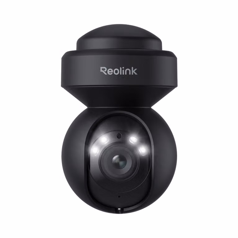 Reolink E1 Outdoor, telecamera di sorveglianza per esterni 2K+ 5MP PTZ 2.4/5G WiFi, rilevamento persone/veicoli/animali, inseguimento automatico, zoom, visione notturna a colori, nero