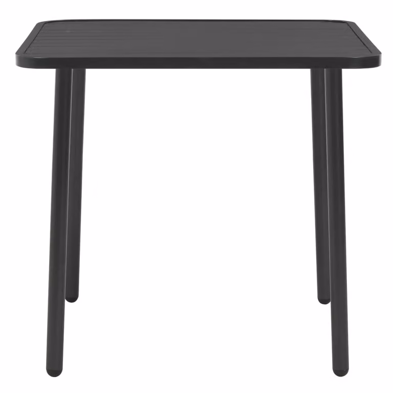 Tavolo da Giardino Grigio Scuro 80x80x72 cm in Acciaio
