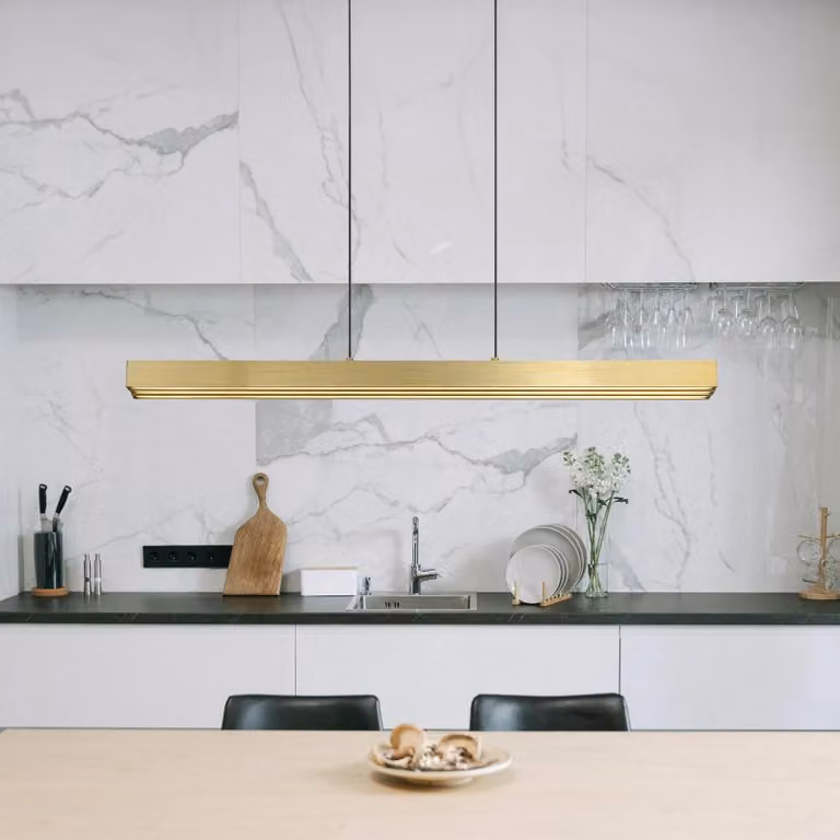 Globo Lampada LED a sospensione Ethan, color ottone, 150 cm, estensibile dimmerabile, Bronzo / Ottone antico, Soggiorno / Sala da pranzo, Alluminio, Moderno