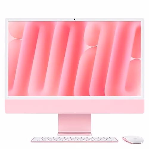 Apple iMac Computer desktop all-in-one: Chip M4, CPU 8-core e GPU 8-core: display Retina 24'', 16GB di memoria unificata, 256GB di archiviazione SSD, con accessori. Per iPhone/iPad; Azzurro