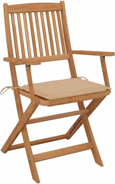 Sedie Pieghevoli 8 pz con Cuscini Massello Acacia 3075088