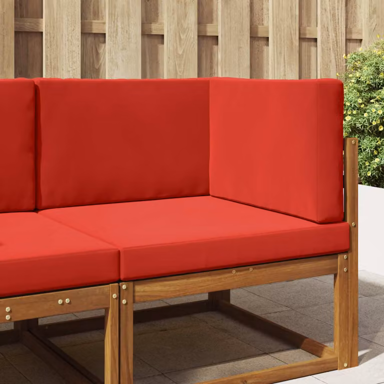 vidaXL Cuscino per divano da esterno in poliestere rosso L 80 x P 80 x H 8 cm