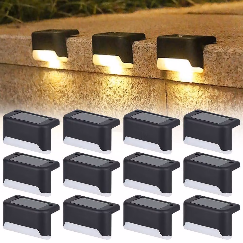 Lampade solari per esterni, 12 pezzi, impermeabili, luce bianco caldo
