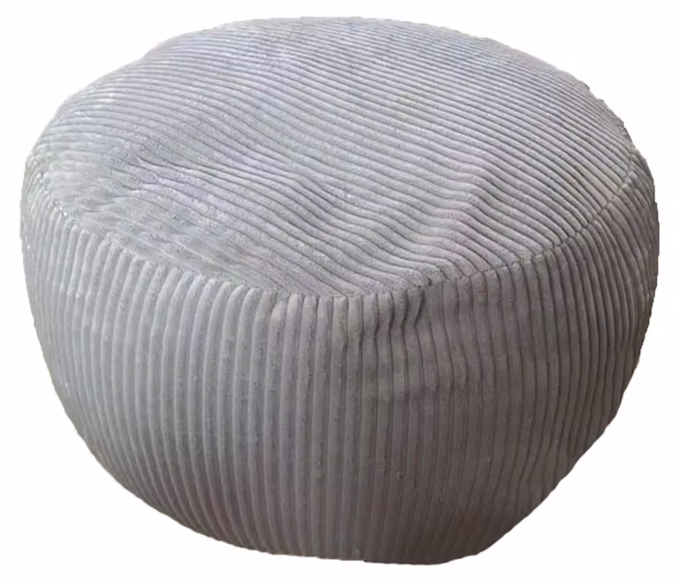 Cuscino rotondo in tessuto a coste, 25x35 cm, color grigio chiaro