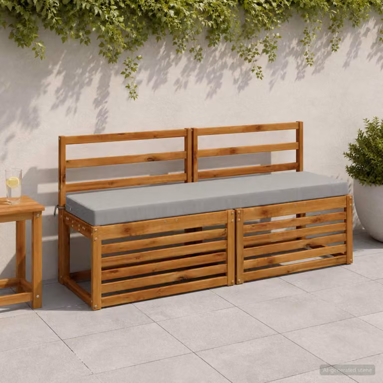 Cuscino per panchina vidaXL SOEST rettangolare in poliestere grigio con rivestimento rimovibile e resistenza ai raggi UV
