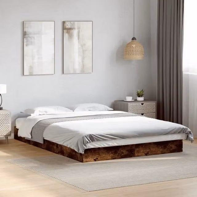 Giroletto senza Materasso Rovere Fumo 140x200 cm in Truciolato 842025