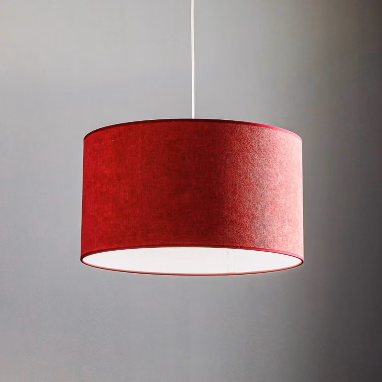 Lampada a sospensione Bristol Duolla, dimmerabile, Rosso, Soggiorno / Sala da pranzo, Tessuto / Stoffa / Seta, Lampada a sospensione