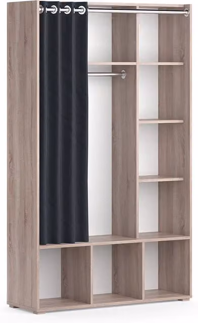 Armadio multifunzione Luigi Sonoma 38 x 178.1 cm con appendiabiti a tenda Vicco