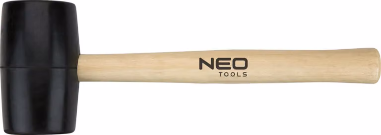 Mazza in gomma Neo Tools, rivestimento in gomma nera, con manico in legno chiaro 58 mm/450 g