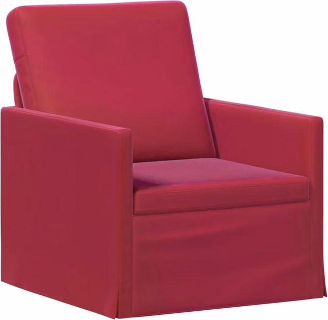 Divano Singolo Moderno vidaXL in Velluto Rosso con Struttura in Metallo L: 70 cm, P: 81 cm, H: 82 cm