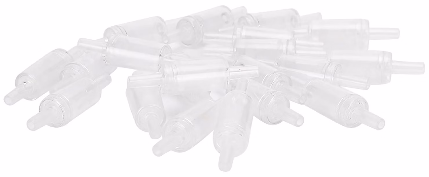 Set di 20 accessori per pompe da acquario, valvola di non ritorno unidirezionale per l'acqua, trasparente